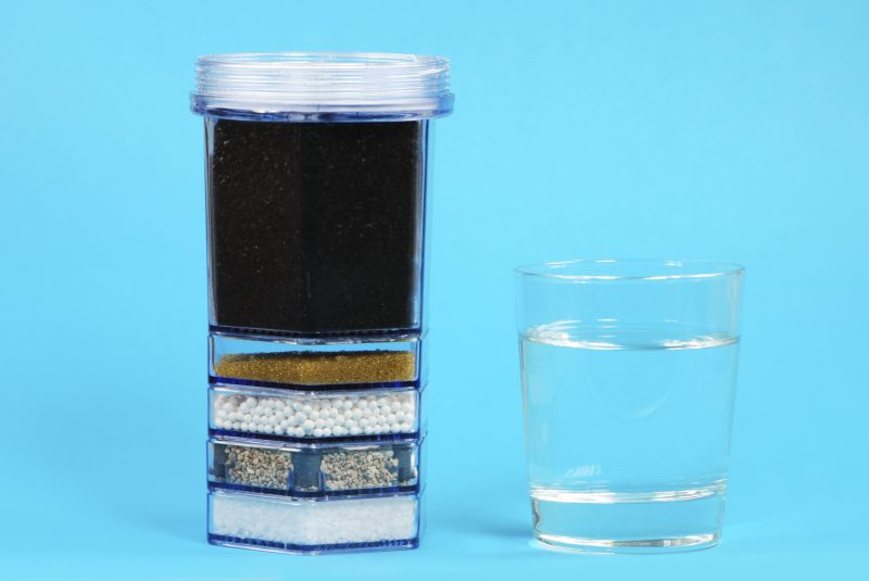 Water purification filter with activated charcoal, sand, and gravel can help when you dont have more advanced purification to hand.
