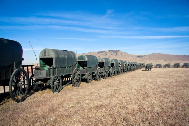 The wagon trains would be long and many many people would depend on them for safety.