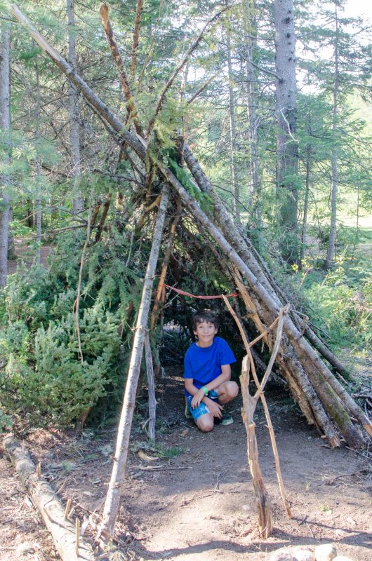Teepee shelters are fairly easy to build