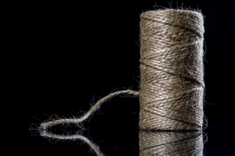 Jute string can be rolled into a ball.