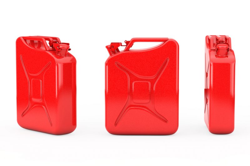 Store most of your gasoline in containers that hold five gallons or less