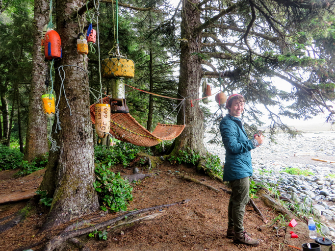 The paracord could be useful to hang a few things off of nearby trees, making your campsite a little more comfortable and homey.