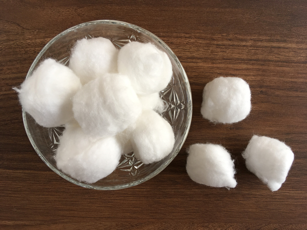 Cotton is good in soaking up water as well as soaking up scent.