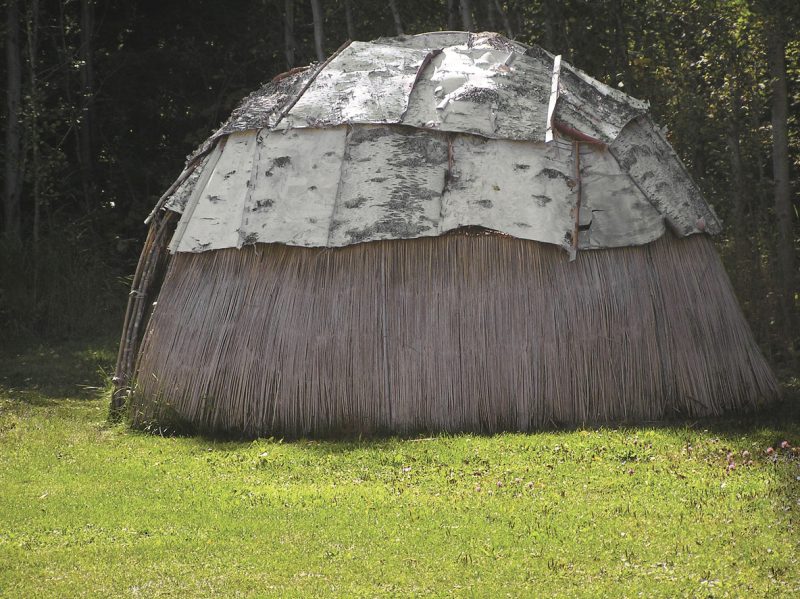 The normal way of covering a wigwam was with slabs of bark – specifically birch bark
