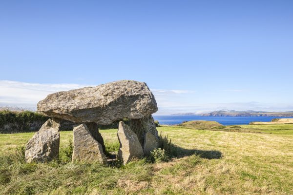 Carreg Samson, a Neolithic dolmen grave on the Pembrokeshire coast of Wales, near Abercastle .