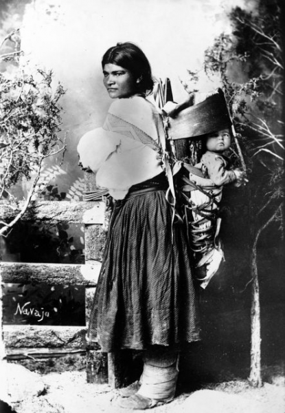 Navajo woman & child