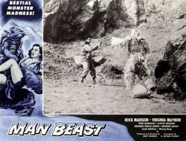Man Beast, lobbycard, Rock Madison, 1956. (Photo by LMPC via Getty Images)