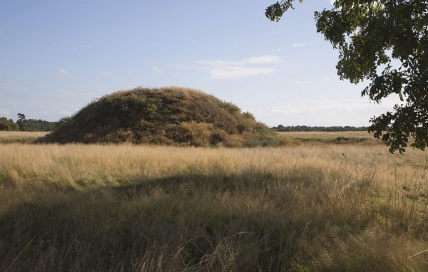 Burial mound at the Anglo Saxon archaeological site of Sutton Hoo, Suffolk, England. (Photo by: Universal Images Group via Getty Images)