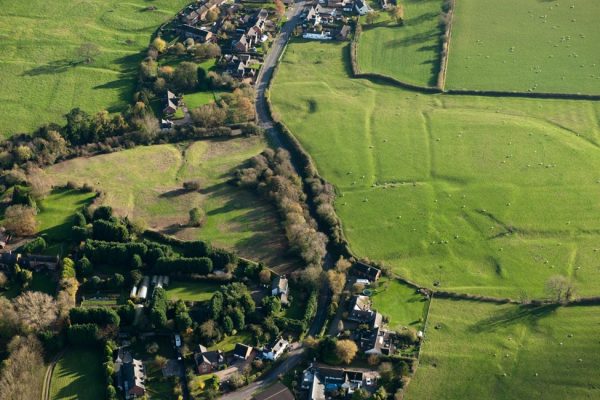 Beautiful crop marks of the medieval village. Credit: Historic England