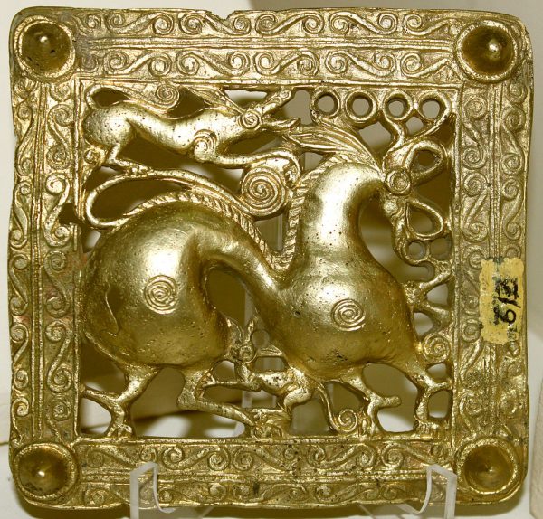 Gold Scythian belt title, Mingachevir (ancient Scythian kingdom), Azerbaijan, 7th century BC. Urek Meniashvili CC BY-SA 3.0