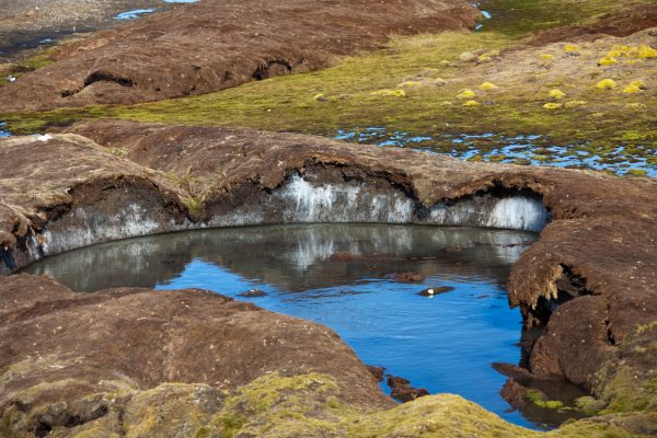 Permafrost covers about 25 percent of all ice-free land in the Northern Hemisphere.