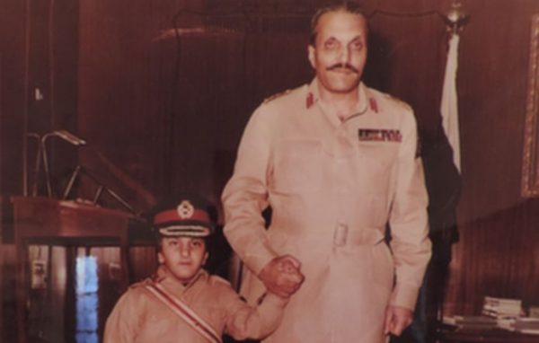 Young Zain Zia with her father, General Haq. Credit: Zain Zia