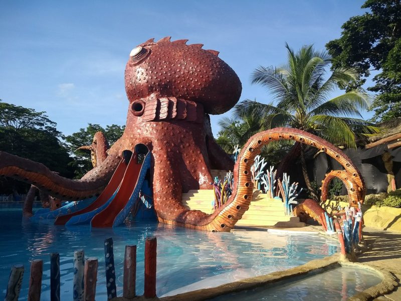 Tourists can now enjoy waterslides at Hacienda Napoles, the former estate of Pablo Escobar 
