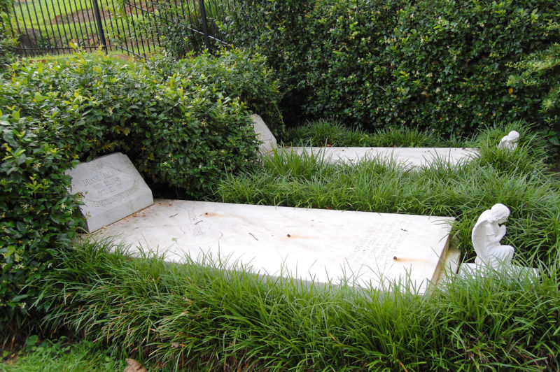 Two graves in tall grass