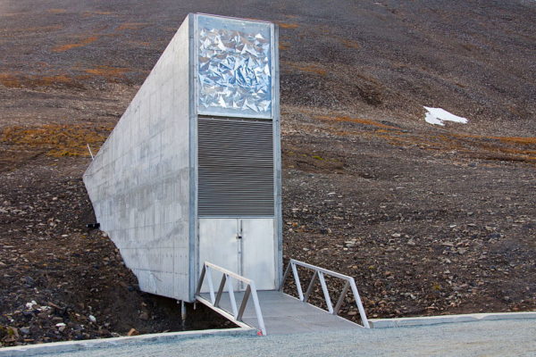 The entrance to the Svalbard Global Seed Vault 
