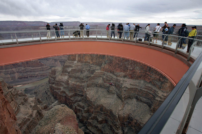 The skywalk at the Grand Canyon allows visitors to take in breathtaking views