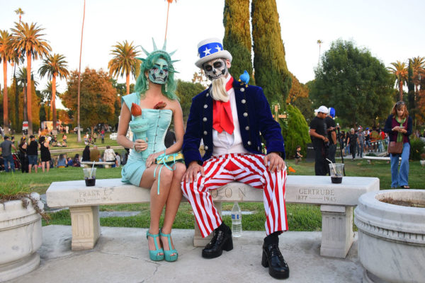 Revelers celebrate Dia De Los Muertos at Hollywood Forever Cemetery