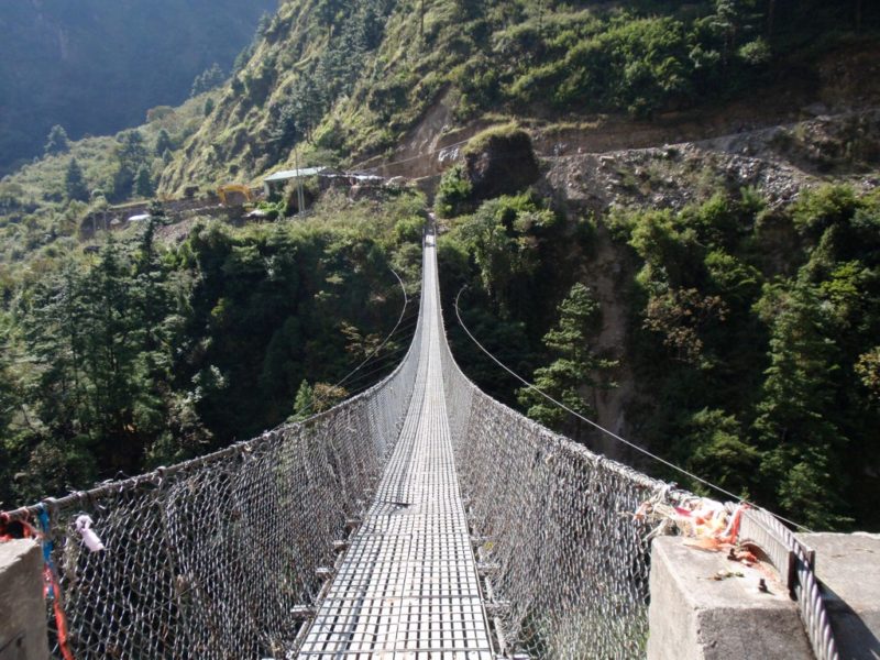 View across the Ghasa Hanging Bridge