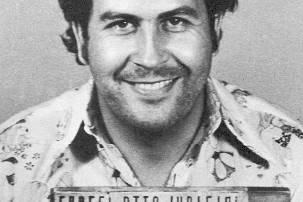 A mugshot of Pablo Escobar taken in 1976
