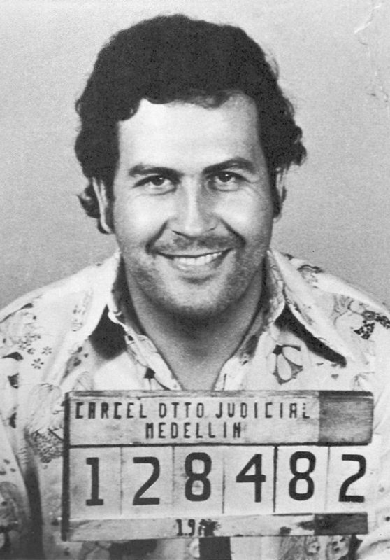 A mugshot of Pablo Escobar taken in 1976