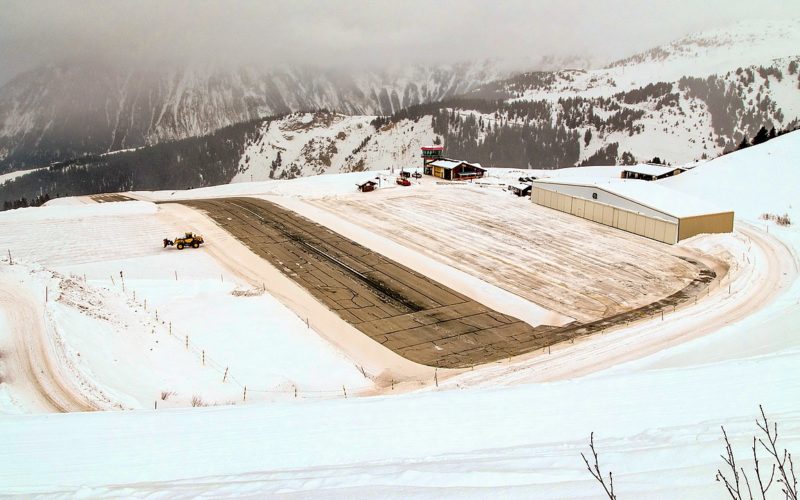 Aerial view of Courchevel Airport