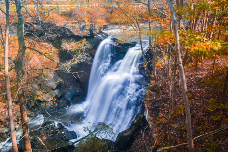 View of Brandywine Falls in autumn