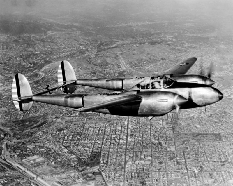 Lockheed P-38 Lightning in flight