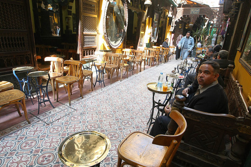 The El-Fishawi Coffeehouse in the Khan al-Khalili has been in existence since 1773. 