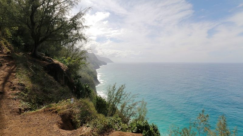 View of the Pacific Ocean from the Kalalau Trail