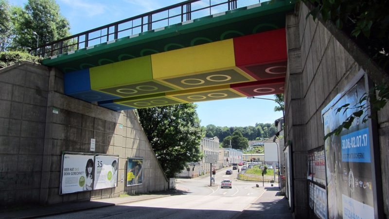 View of the underside of the Lego-Brücke in Wuppertal, Germany