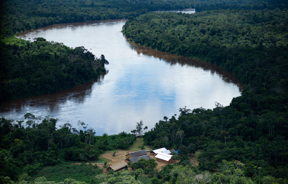 Aerial view of the Amazon River