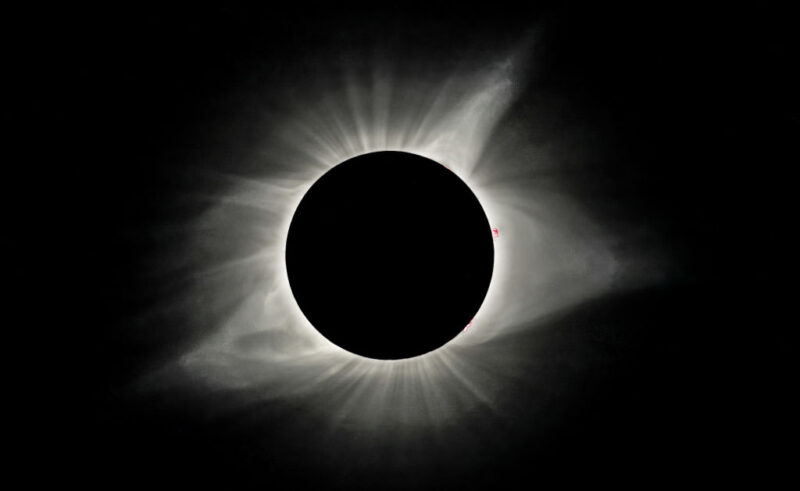 Moon passing in front of the sun during the "Great American Eclipse"