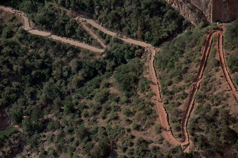 Aerial view of Bright Angel Trail