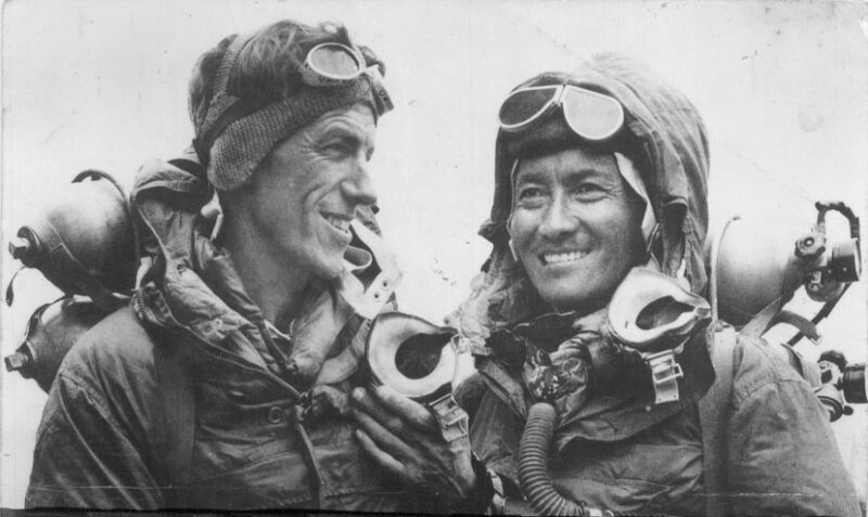Edmund Hillary and Tenzing Norgay standing together