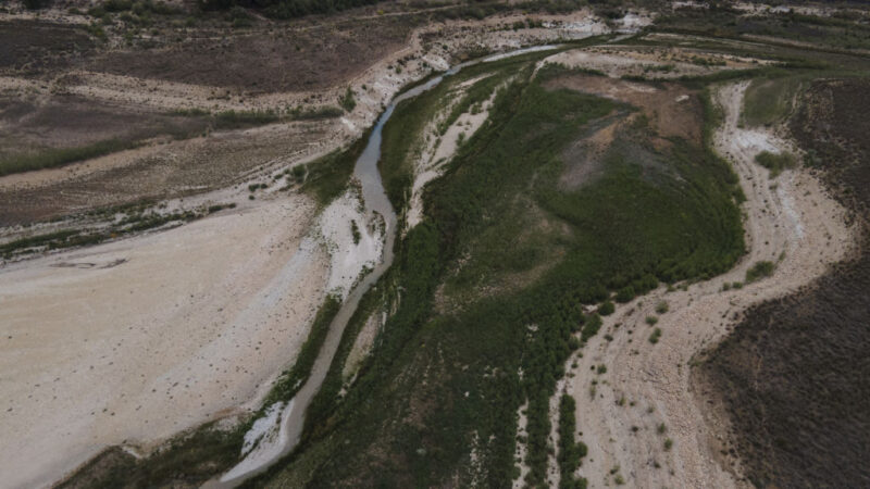 Aerial view of the Los Bermejales reservoir