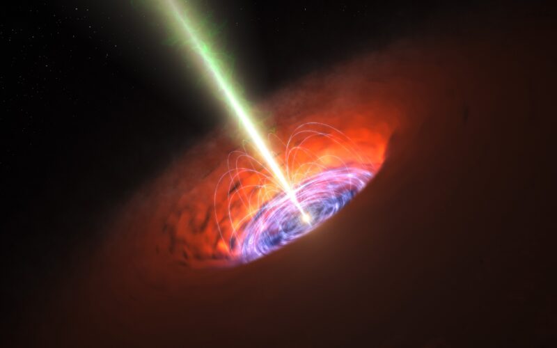 Artist's rendering of a supermassive black hole