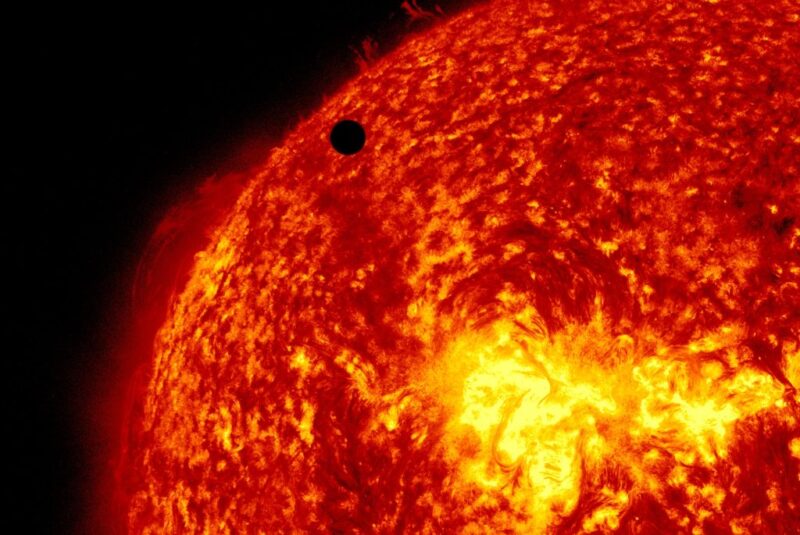 Venus transiting over the sun